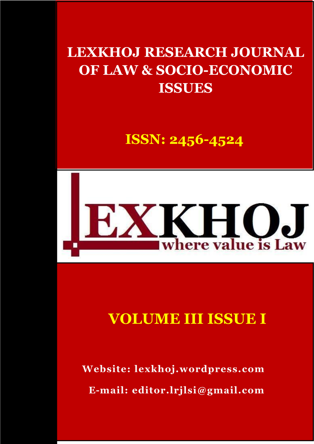 Volume Iii Issue I