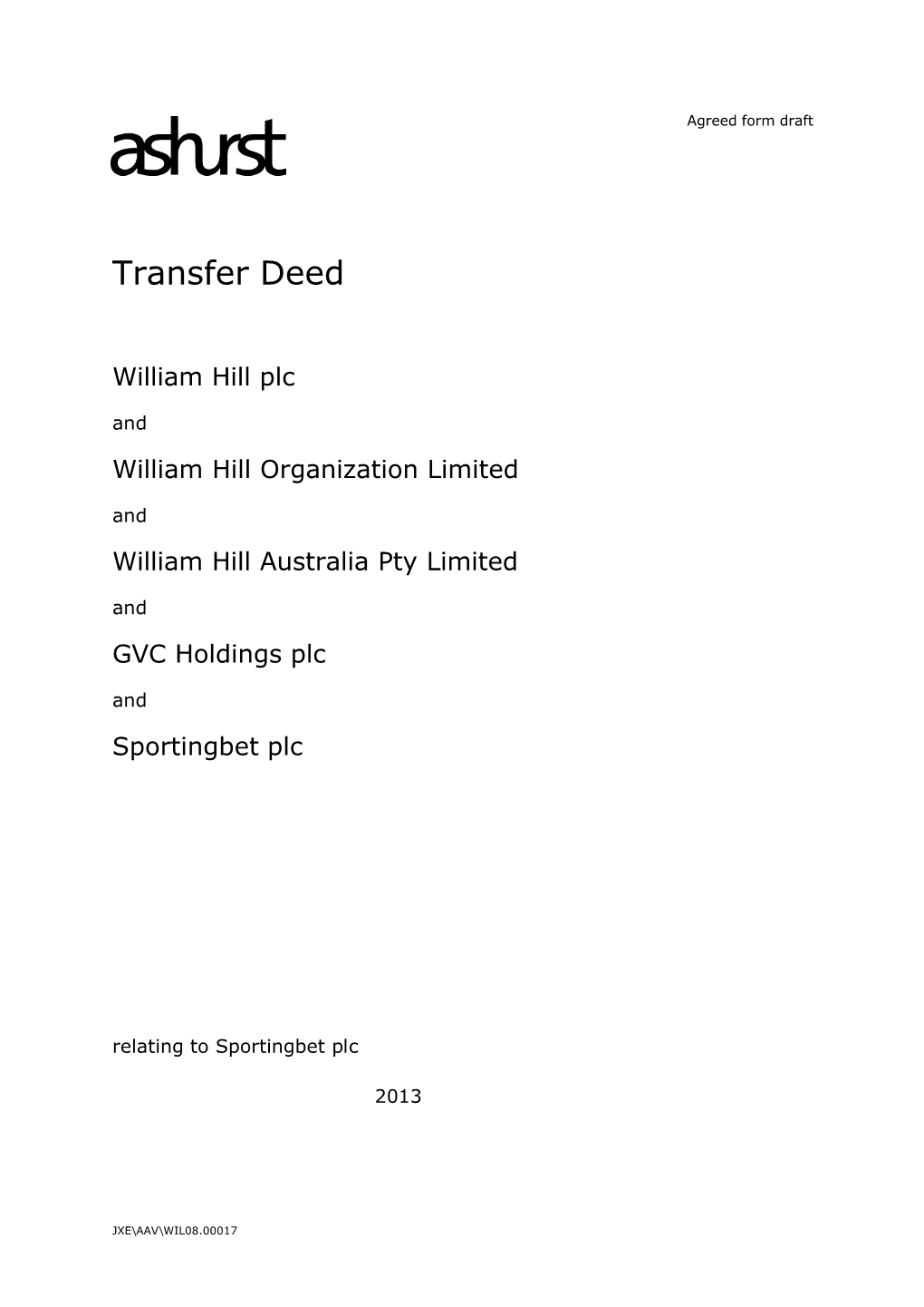 Transfer Deed