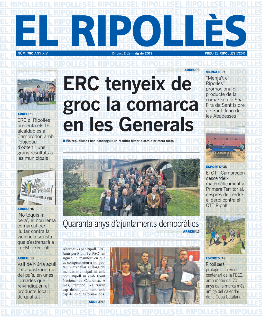 ERC Tenyeix De Groc La Comarca En Les Generals