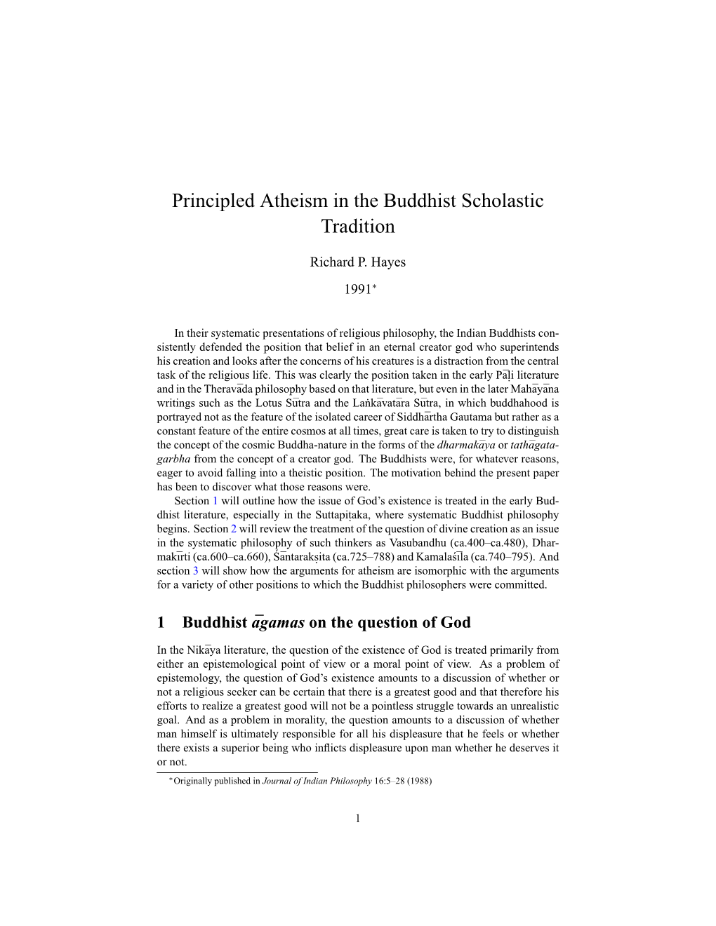 Principled Atheism in the Buddhist Scholastic Traditionpdftex