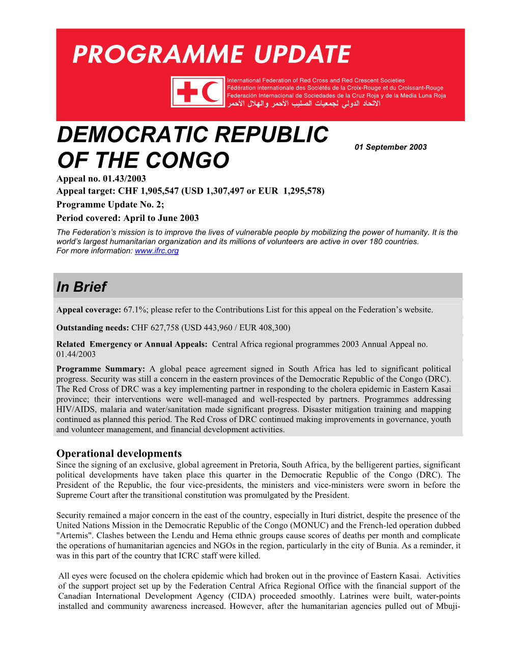 Democratic Republic of Congo ANNEX 1