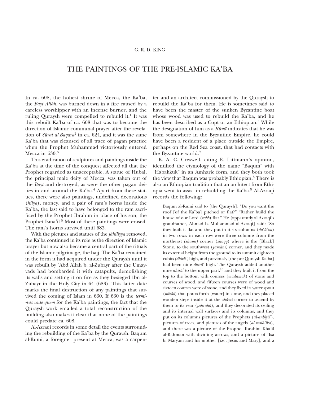 The Paintings of the Pre-Islamic Ka{Ba 219