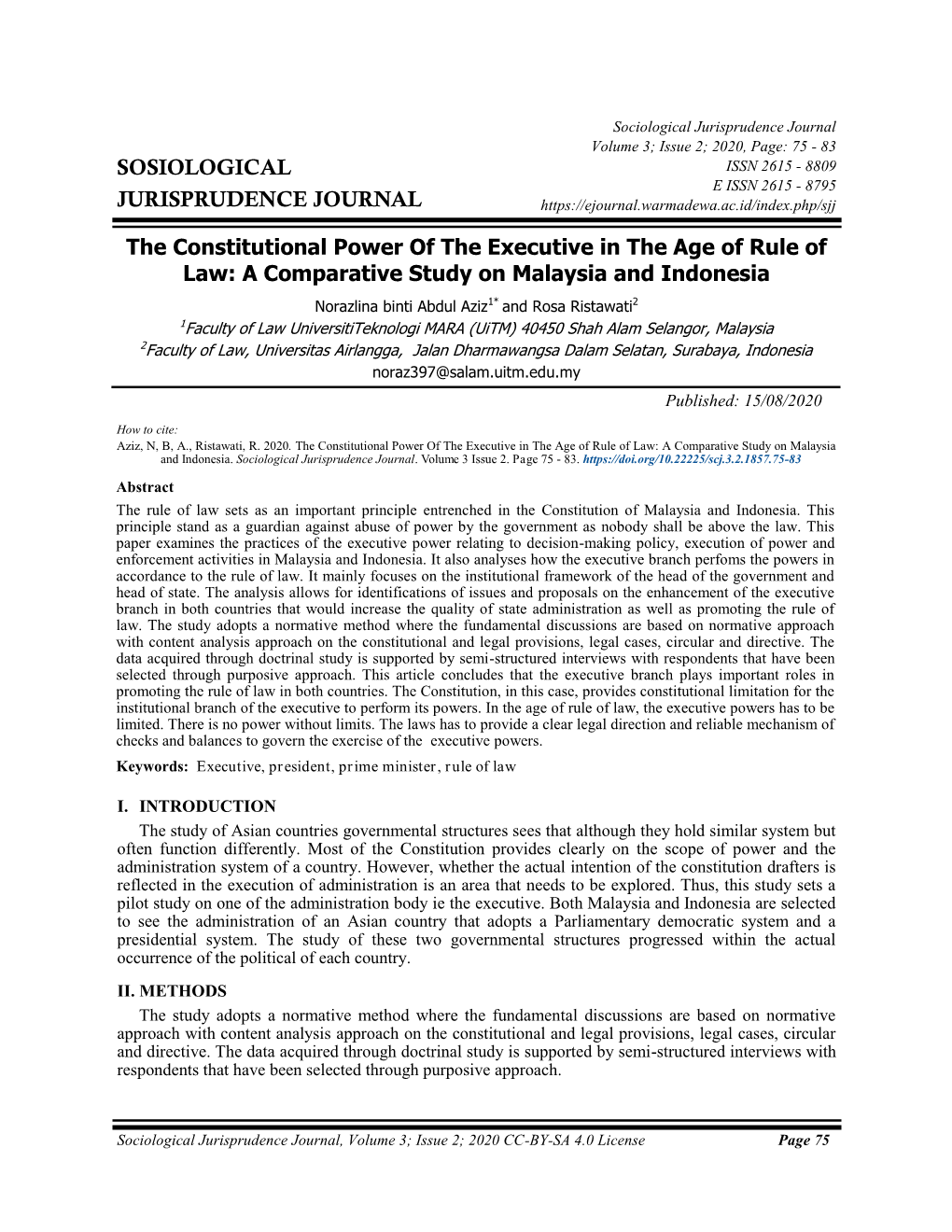 Sosiological Jurisprudence Journal