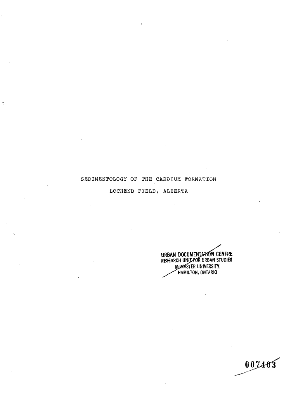 Sedimentology of the Cardium Formation Lochend