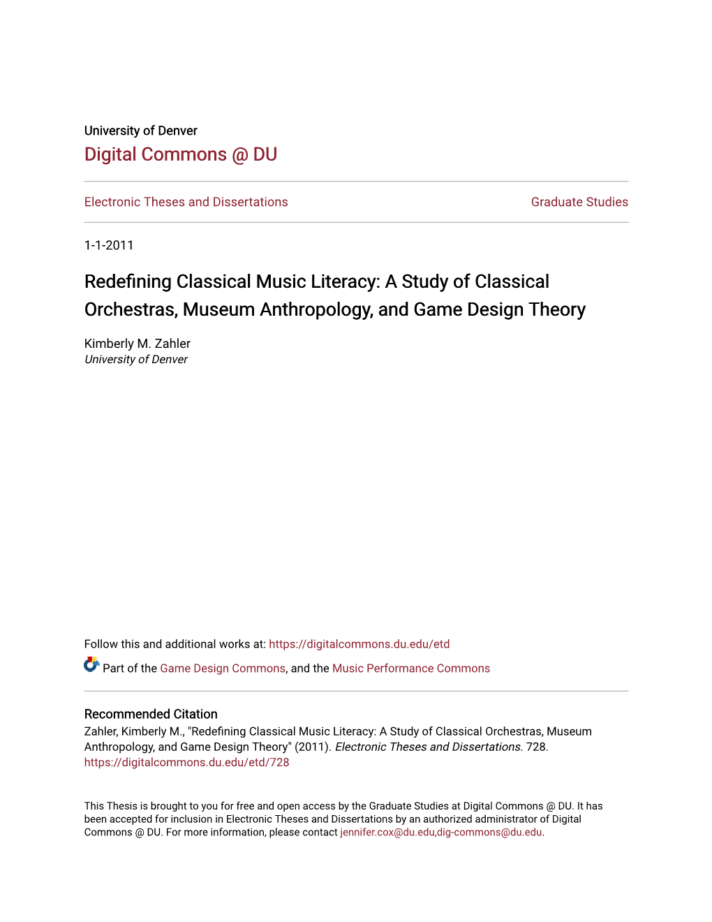 Redefining Classical Music Literacy: a Study of Classical Orchestras, Museum Anthropology, and Game Design Theory