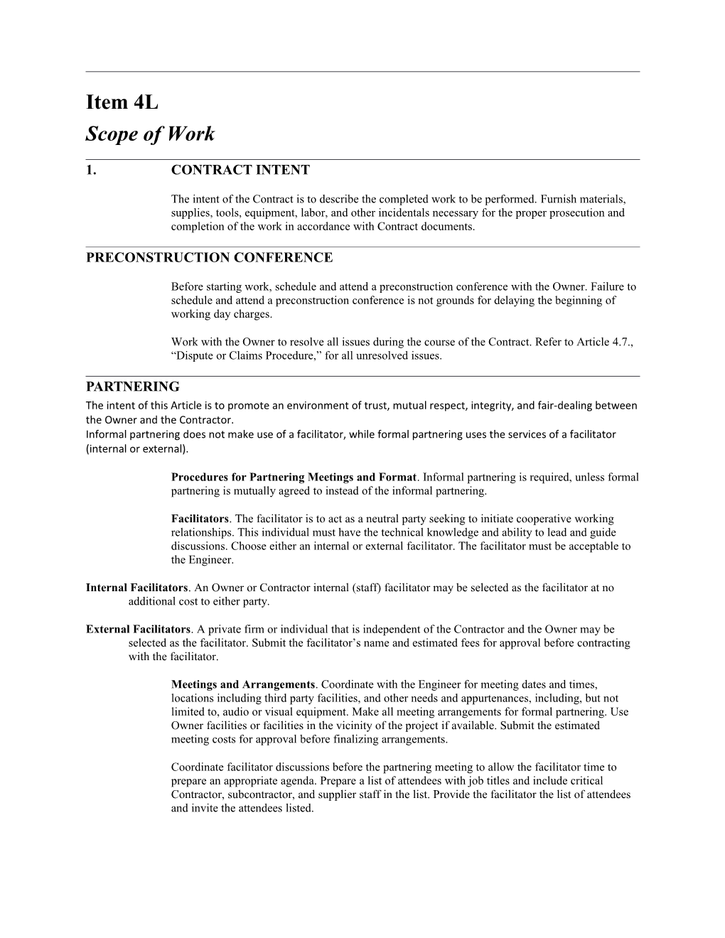 Local Government Standard Specifications Templates