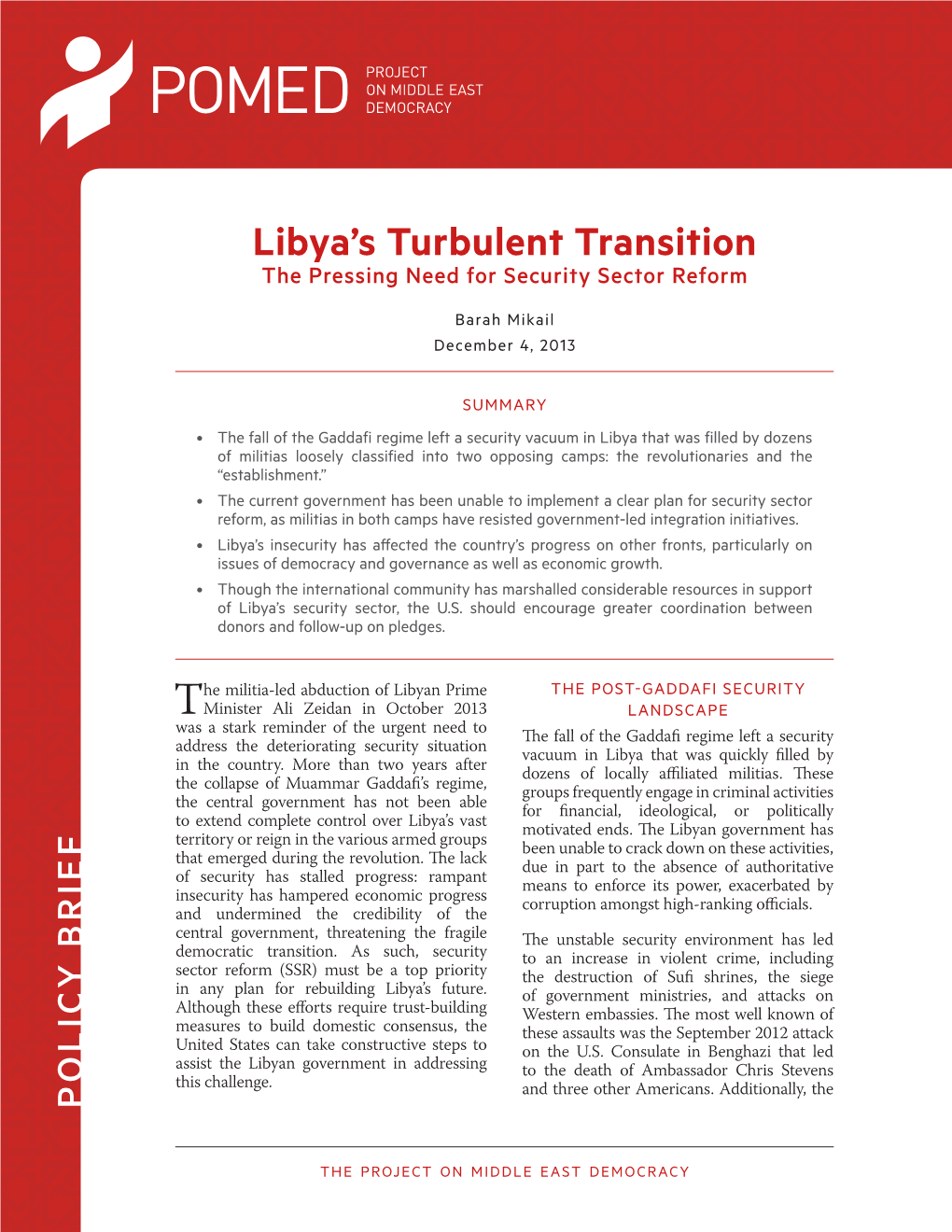 Libya's Turbulent Transition