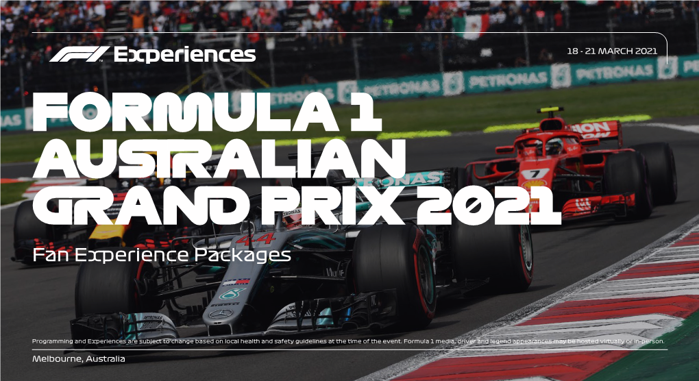 Formula 1 Australian Grand Prix 2021