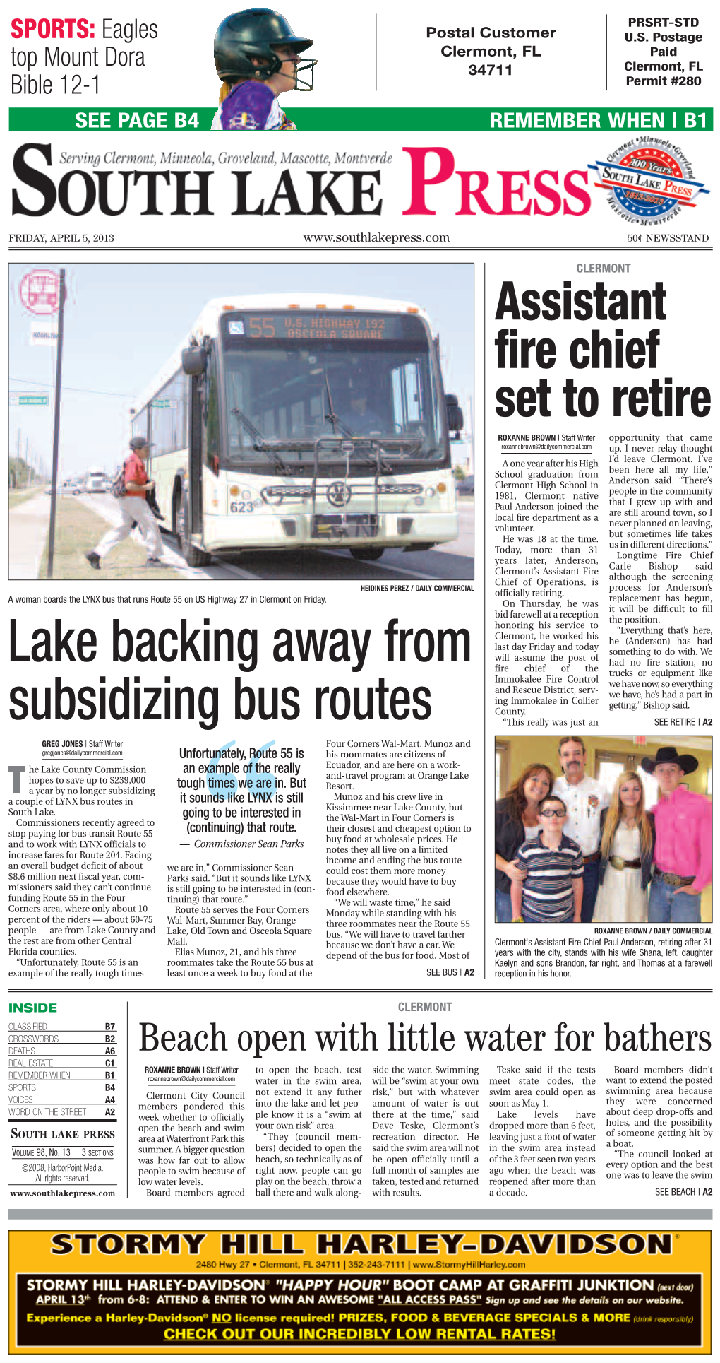 Lake Backing Away from Subsidizing Bus Routes