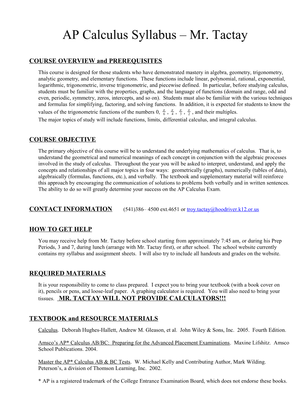 COURSE OVERVIEW and PREREQUISITES