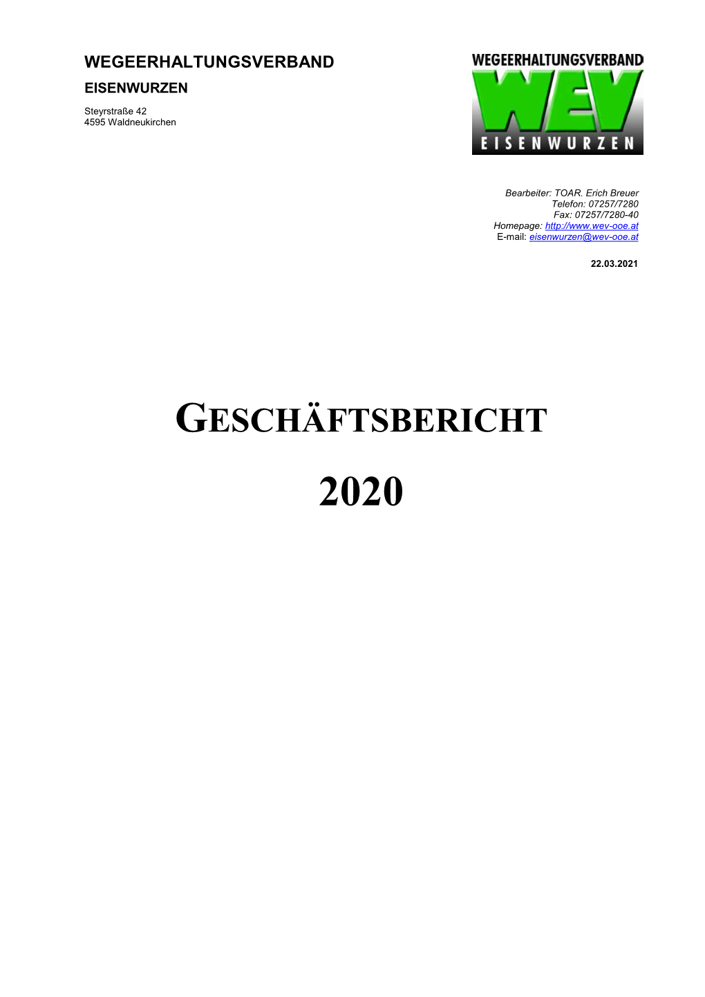 Geschäftsbericht 2020