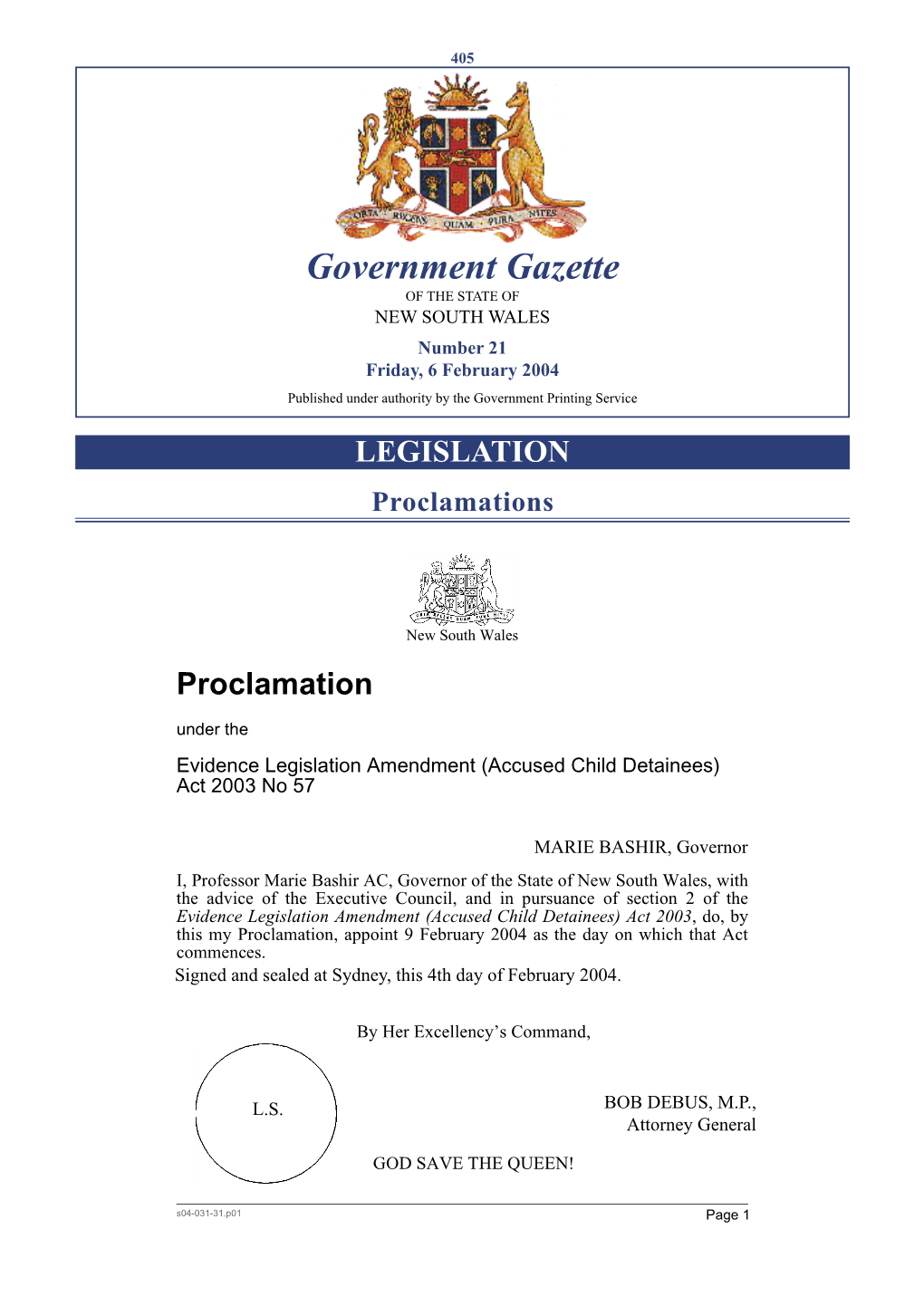 Government Gazette of the STATE of NEW SOUTH WALES