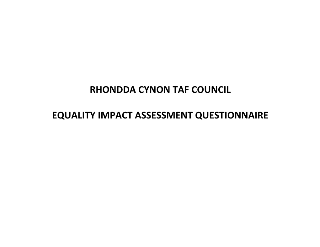 Equality Impact Assessment Questionnaire
