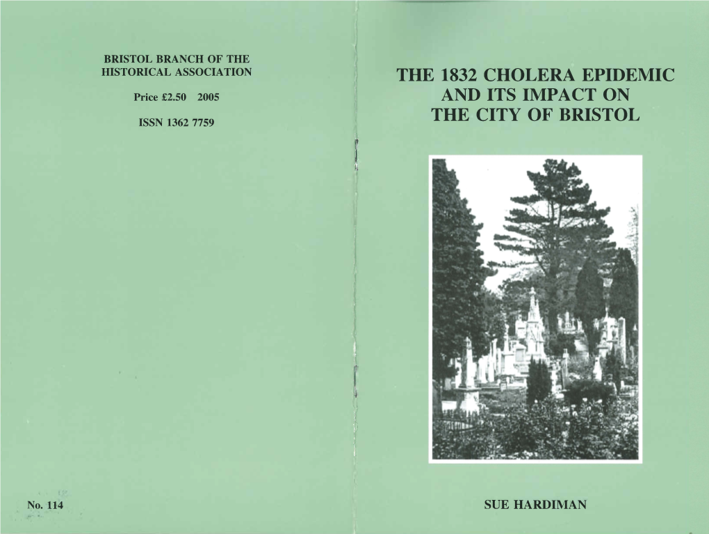 The 1832 Cholera Epidemic and Its Impact on the City Of