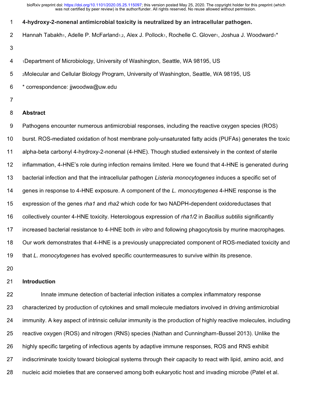 4-Hydroxy-2-Nonenal Antimicrobial Toxicity Is Neutralized by an Intracellular Pathogen