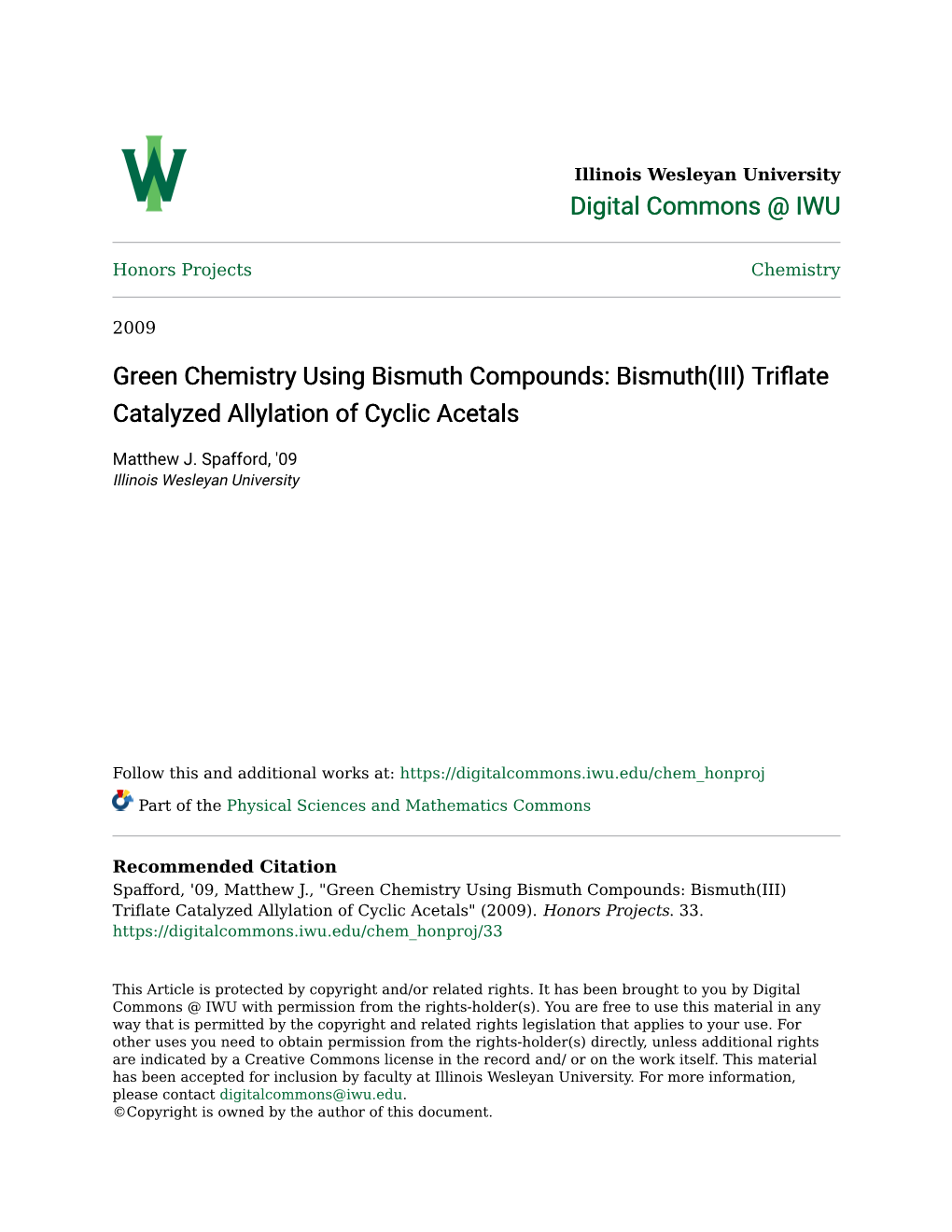 Bismuth(III) Triflate Catalyzed Allylation of Cyclic Acetals