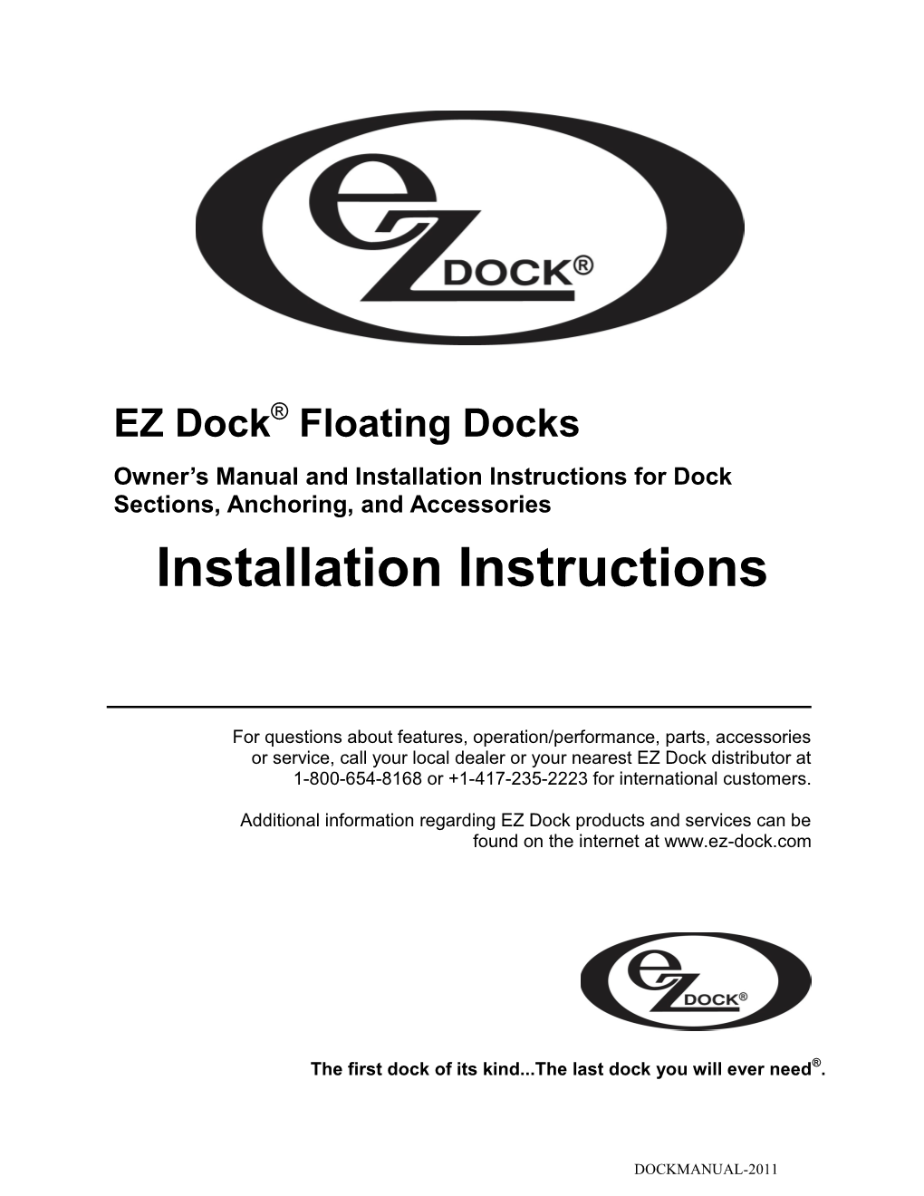 Ez Dock Owners Manua