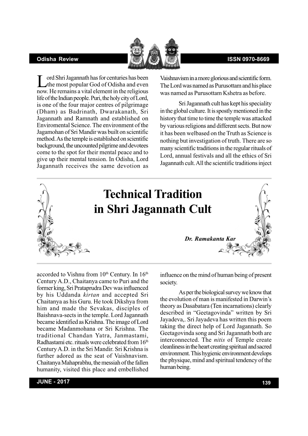 Technical Tradition in Shri Jagannath Cult