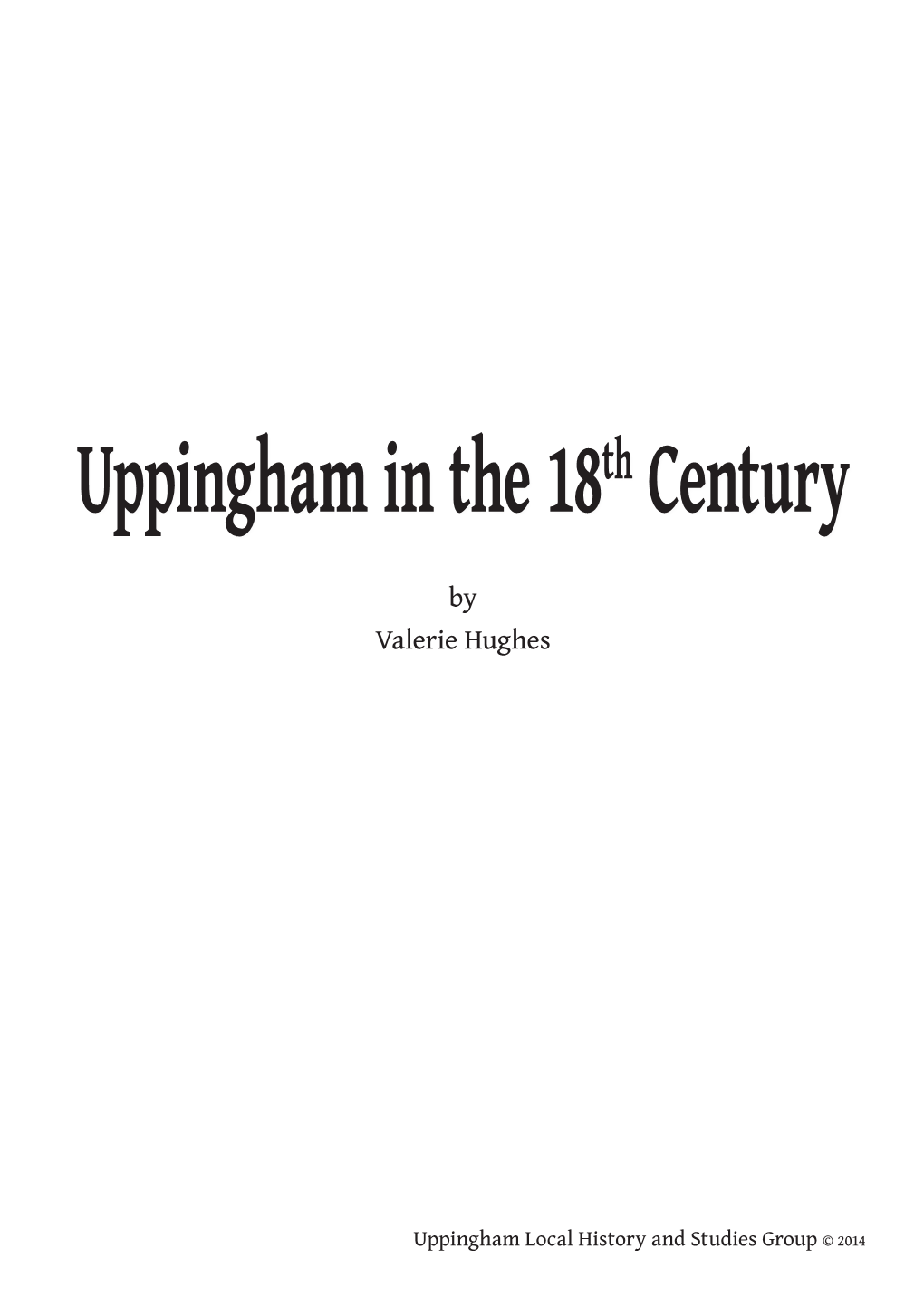 Uppingham in the 18Th Century