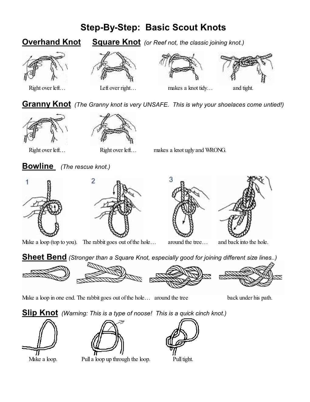 Basic Scout Knots