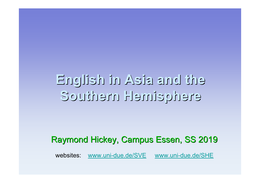 English in the Southern Hemisphere