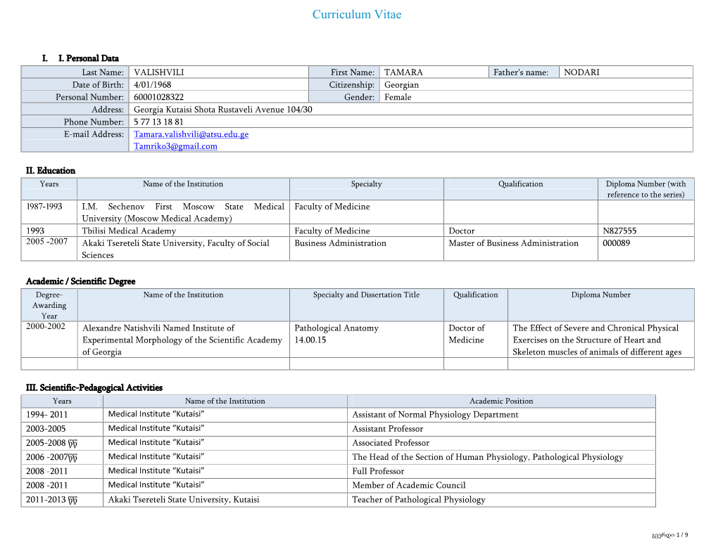 Curriculum Vitae