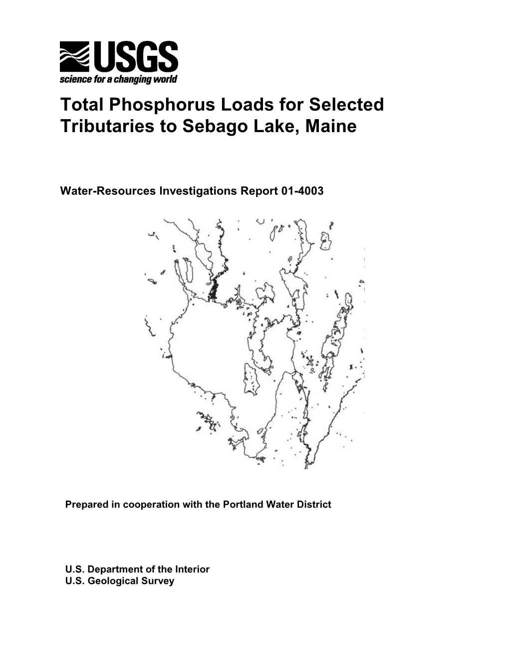 Total Phosphorus Loads for Selected Tributaries to Sebago Lake, Maine