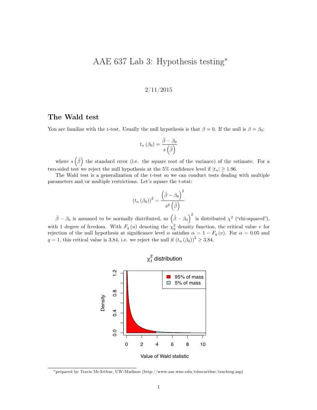 AAE 637 Lab 3: Hypothesis Testing⇤