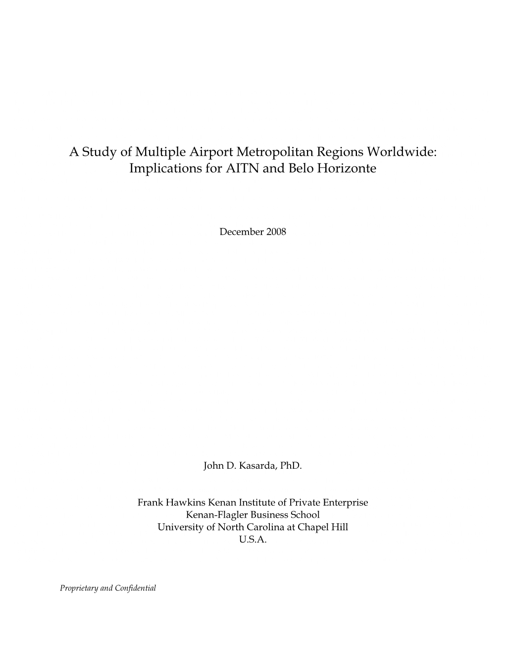 A Study of Multiple Airport Metropolitan Regions Worldwide