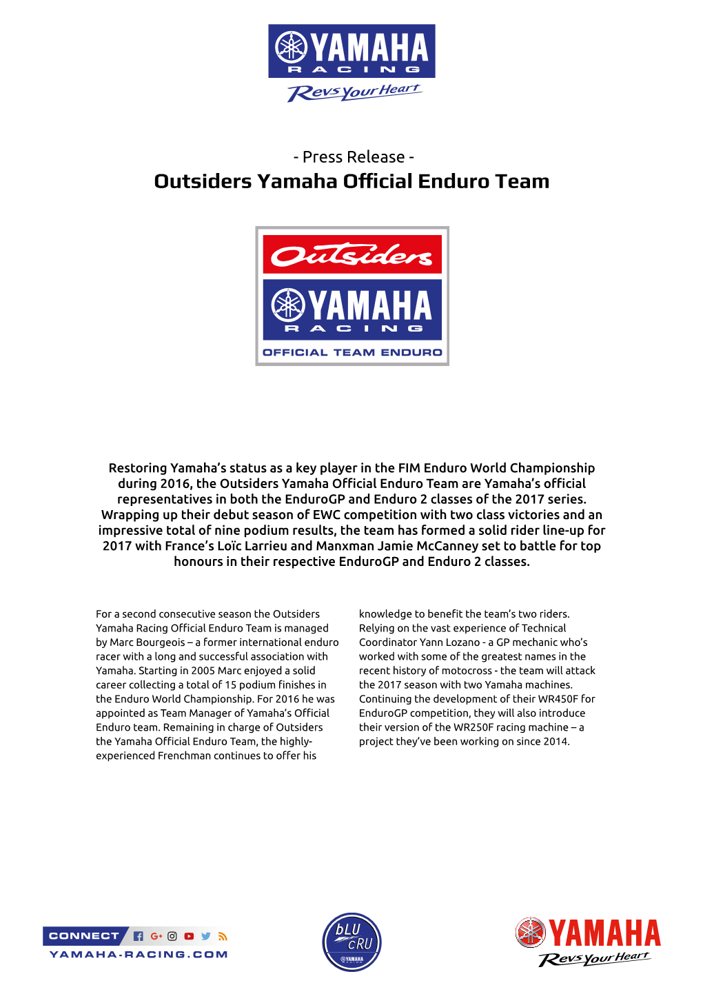 Outsiders Yamaha Official Enduro Team