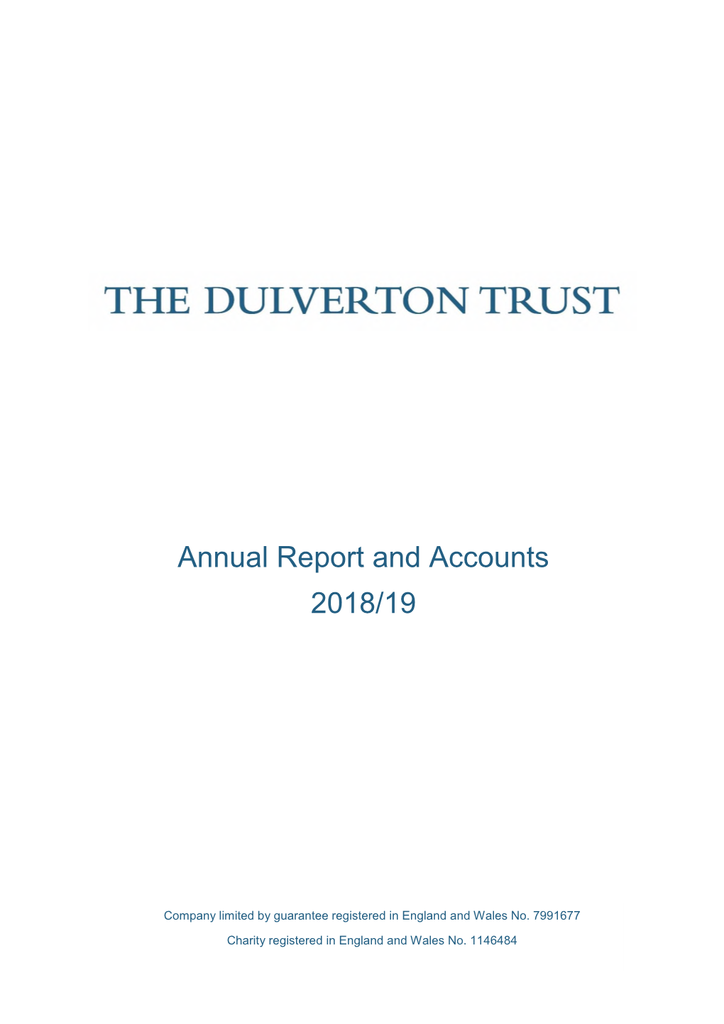 Dulverton Trust Annual Report and Accounts 2018/19
