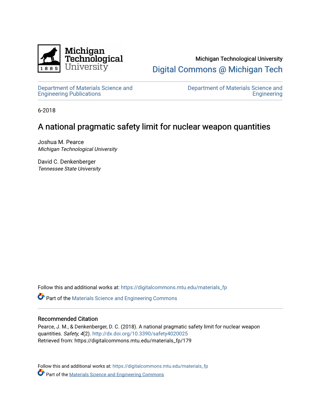 A National Pragmatic Safety Limit for Nuclear Weapon Quantities