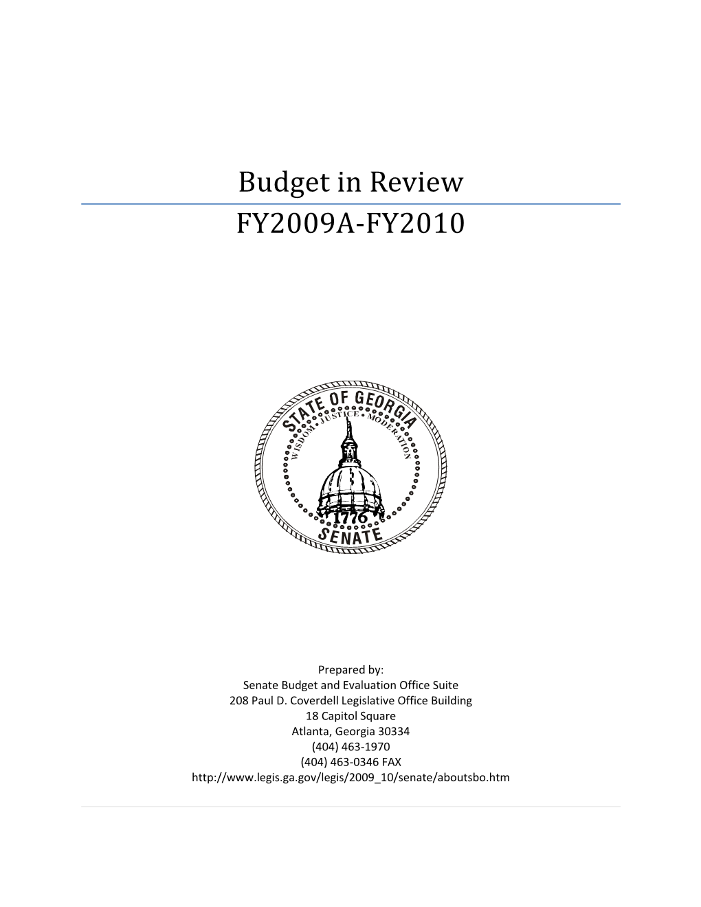 Budget in Review FY2009A-FY2010