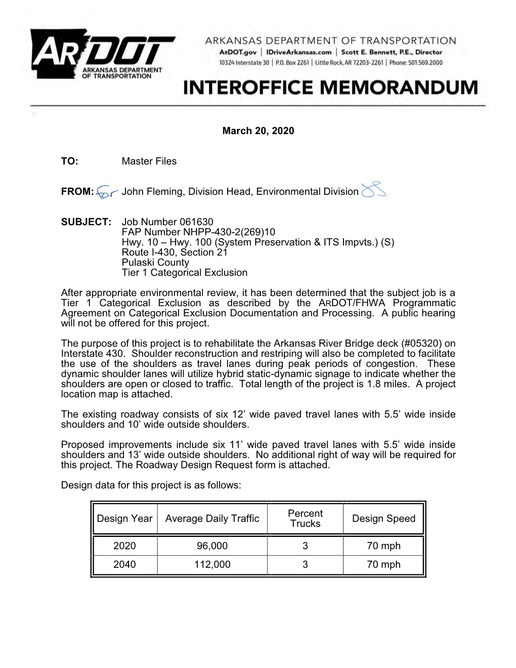 AHTD Interoffice Memorandum