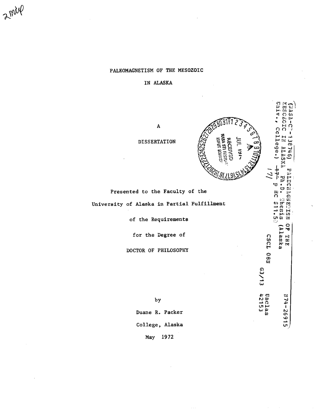 Paleomagnetism of the Mesozoic in Alaska a H