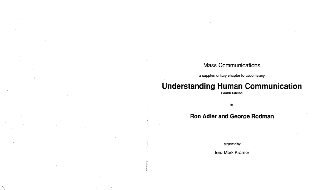 Understanding Human Communication Fourth Edition