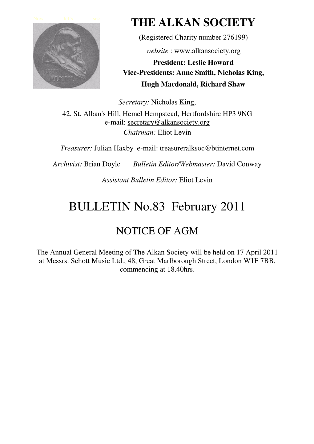 BULLETIN No.83 February 2011