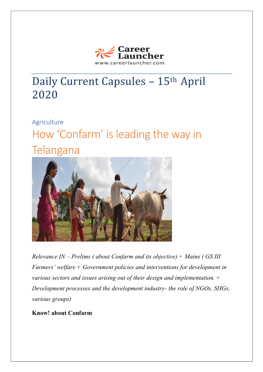 Confarm’ Is Leading the Way in Telangana