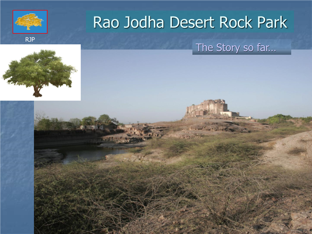 Rao Jodha Desert Rock Park RJP the Story So Far… Rao Jodha Desert Rock Park