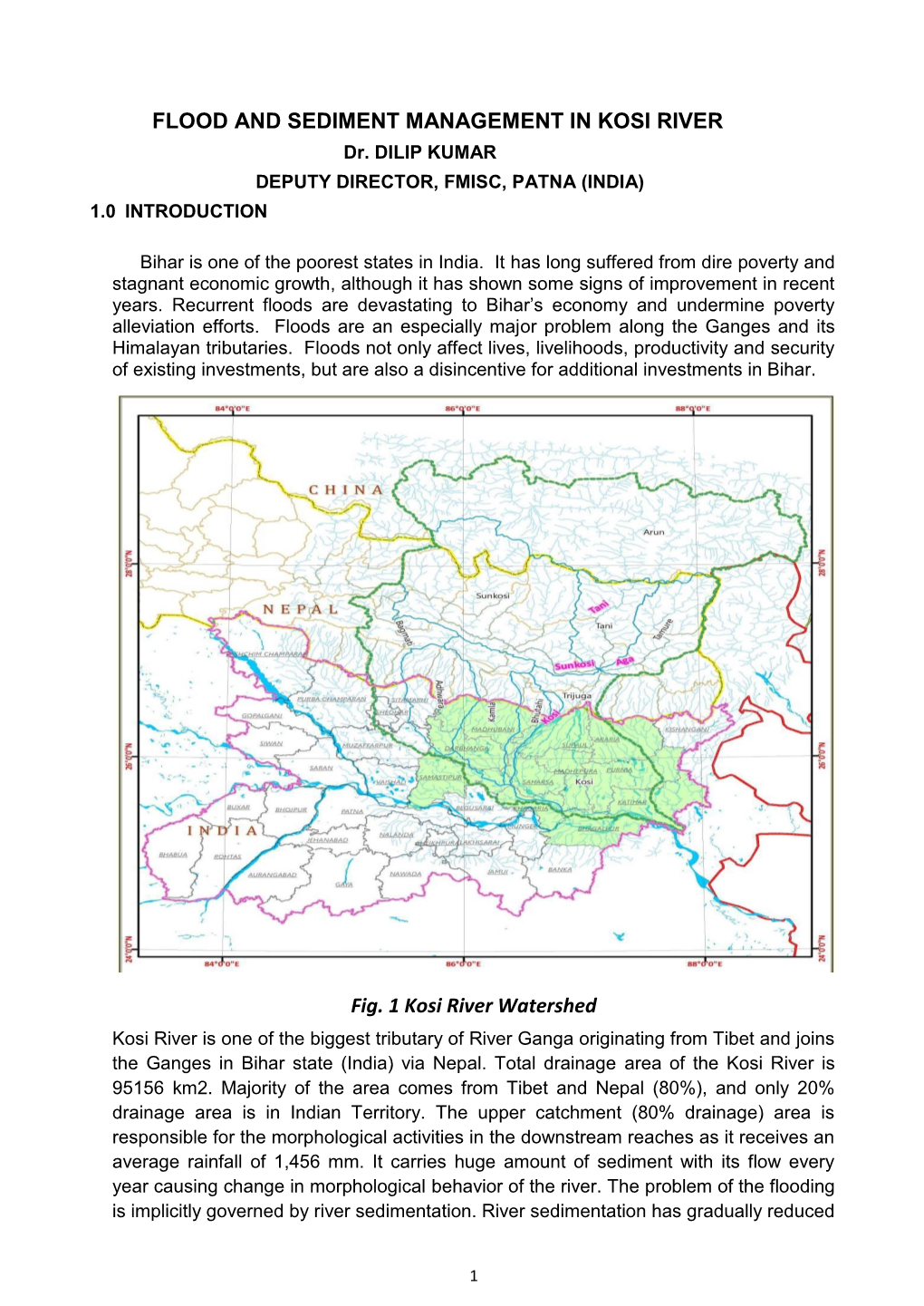 FLOOD and SEDIMENT MANAGEMENT in KOSI RIVER Fig