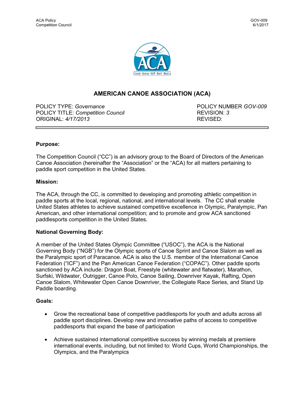 American Canoe Association (Aca)