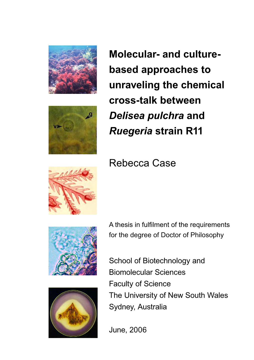 Molecular- and Culture- Based Approaches to Unraveling the Chemical Cross-Talk Between Delisea Pulchra and Ruegeria Strain R11