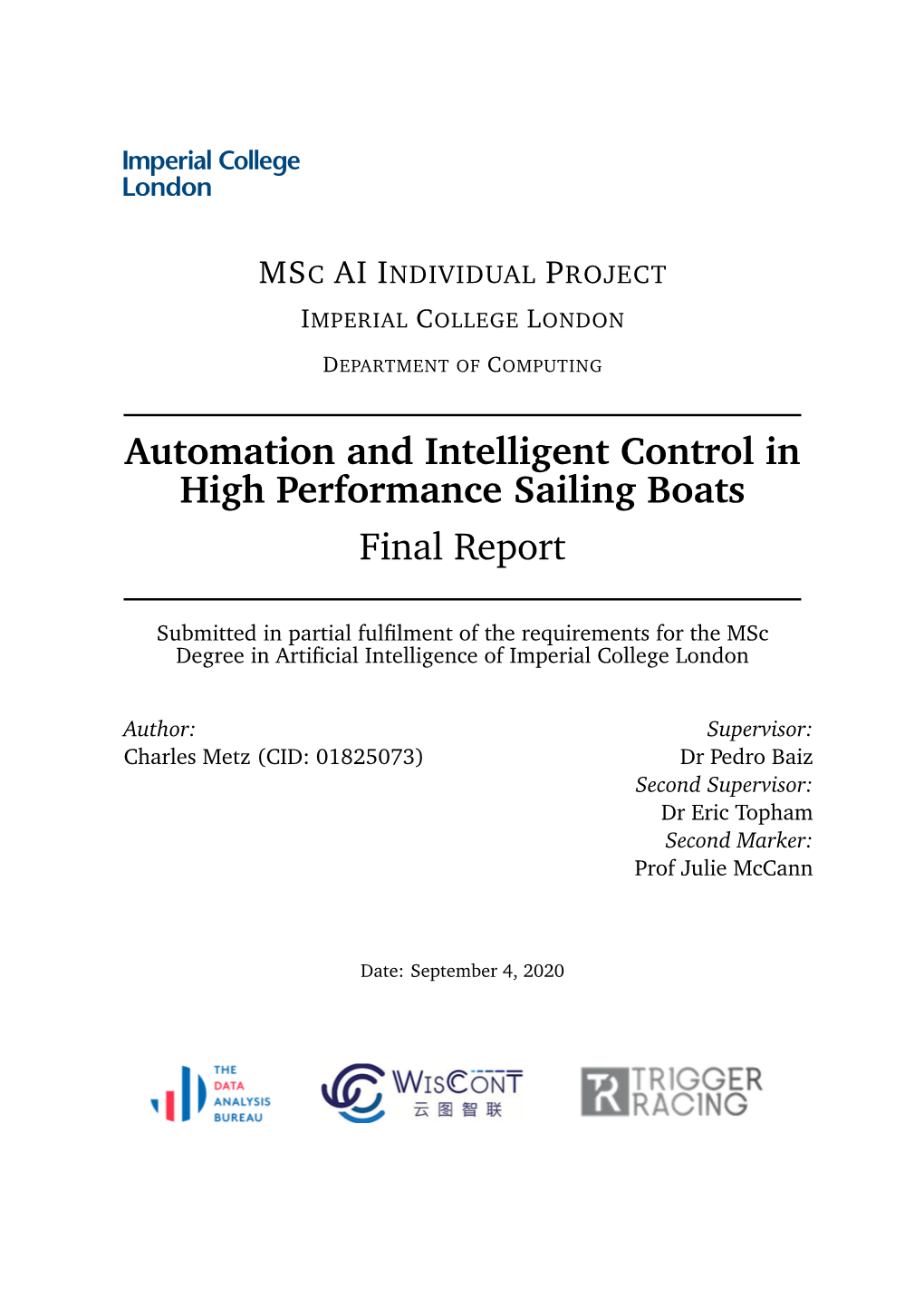 Automation and Intelligent Optimisation in High Performance Sailing Boats, 2019