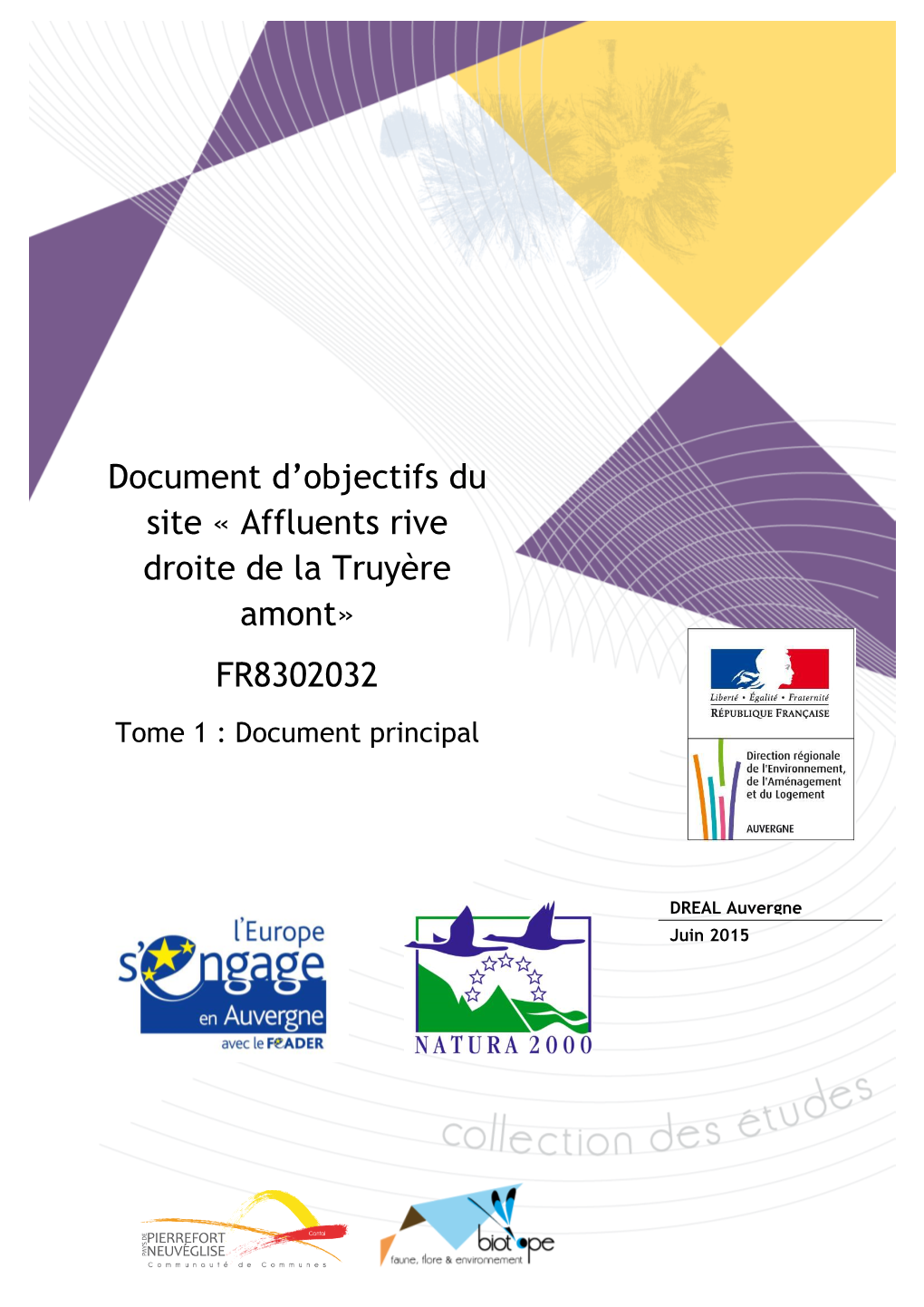 Affluents Rive Droite De La Truyère Amont» FR8302032 Tome 1 : Document Principal