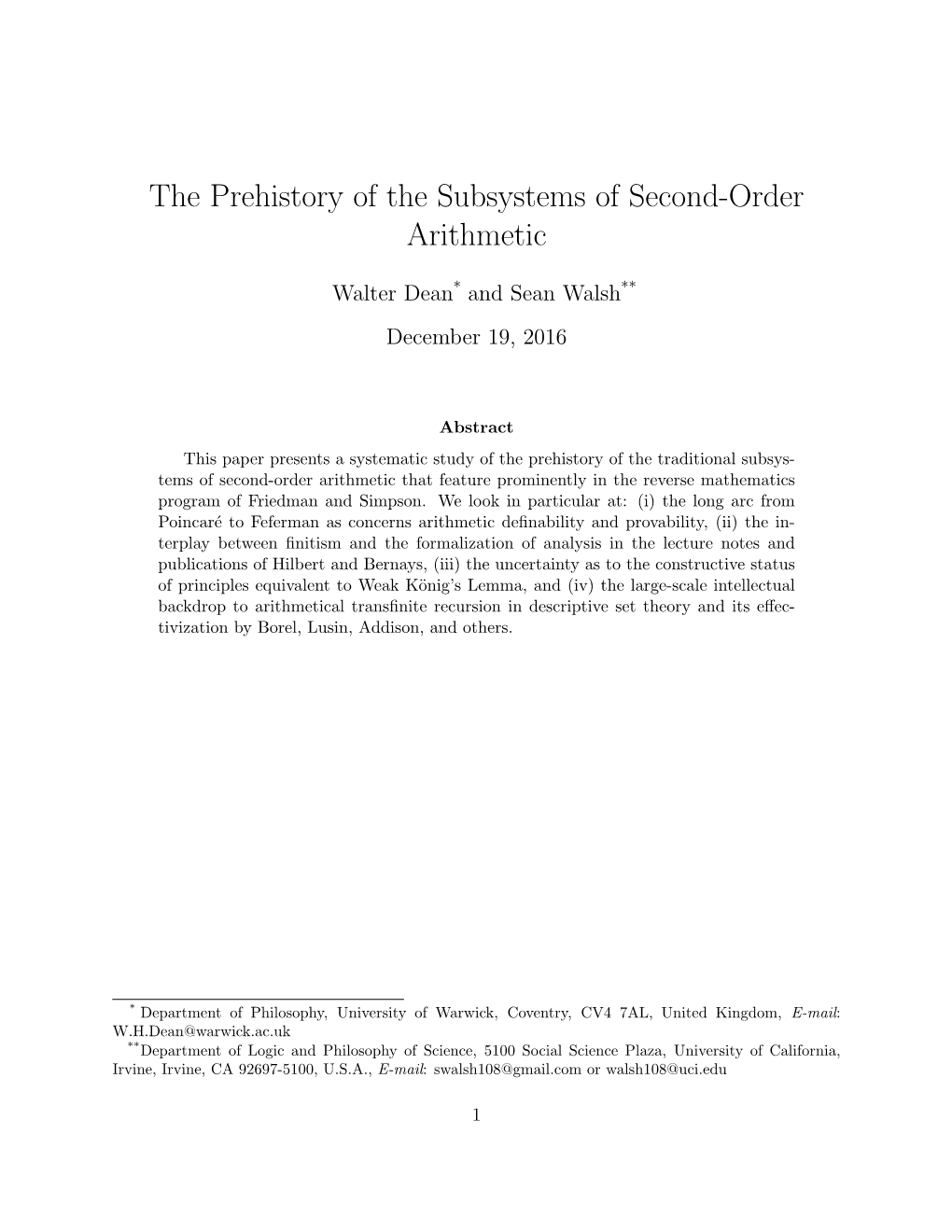 The Prehistory of the Subsystems of Second-Order Arithmetic