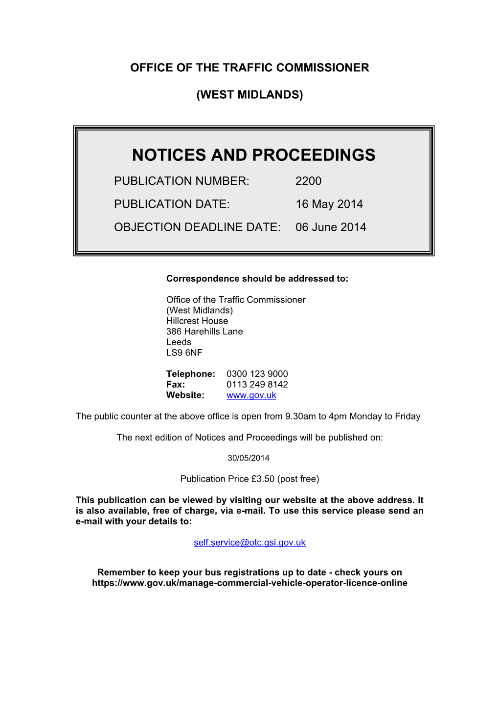 Notices and Proceedings