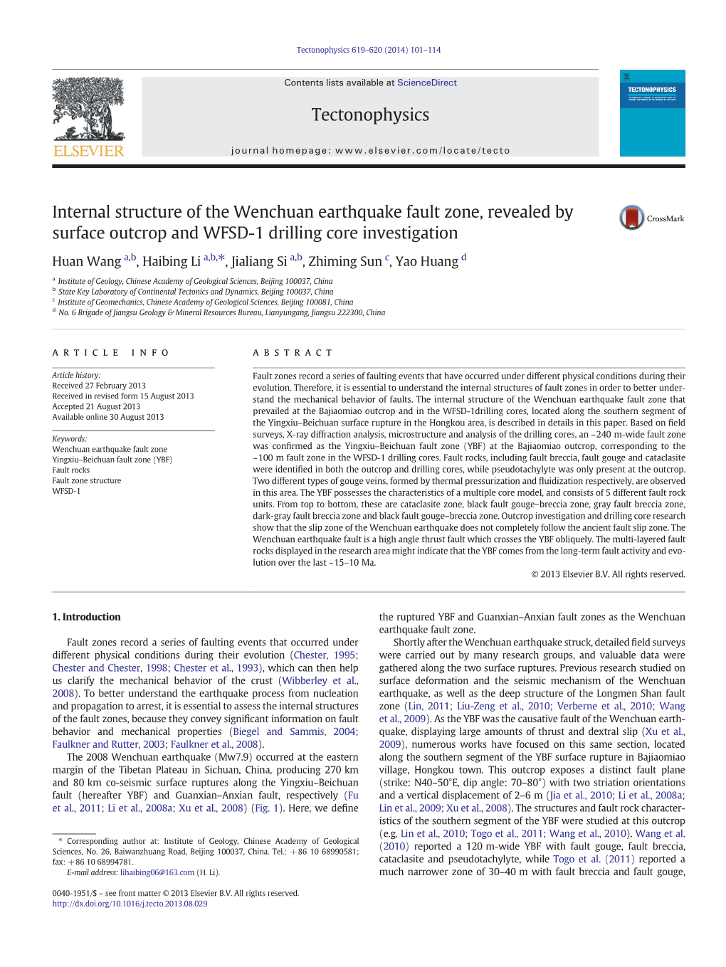 Internal Structure of the Wenchuan Earthquake Fault Zone.Pdf