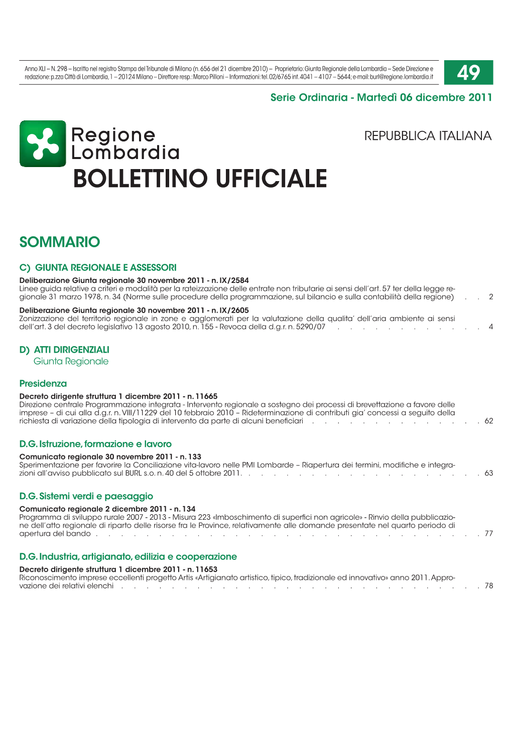 Zonizzazione Del Territorio Regionale in Zone E Agglomerati Per La Valutazione Della Qualita’ Dell’Aria Ambiente Ai Sensi Dell’Art