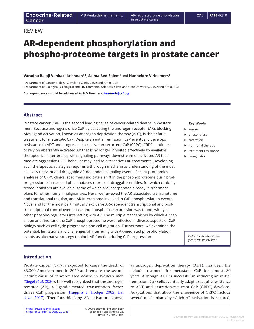 AR-Dependent Phosphorylation and Phospho-Proteome Targets in Prostate Cancer