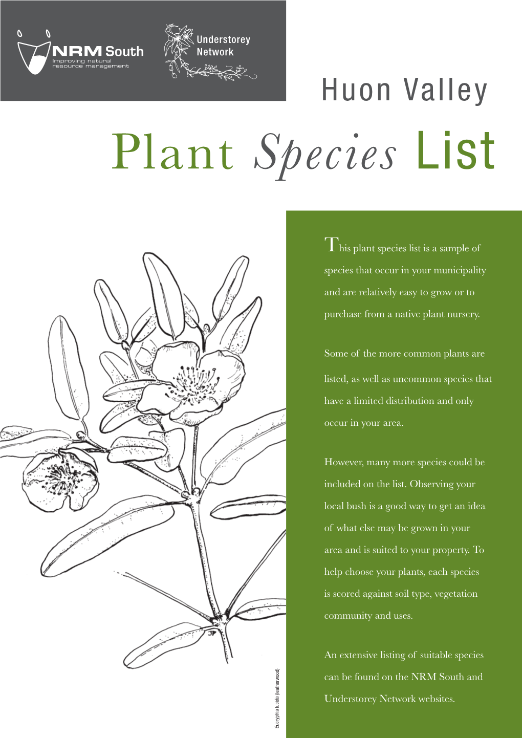 Huon Valley Plant Species List